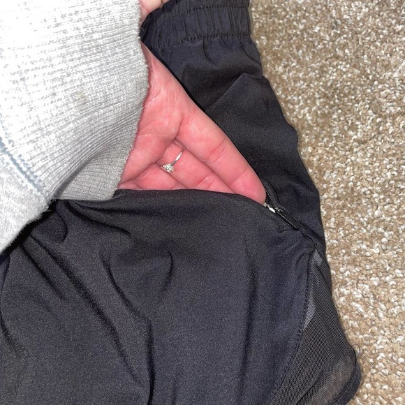 Athleta running shorts black built in underwear active wear nylon SZ M pocket - Picture 3 of 8